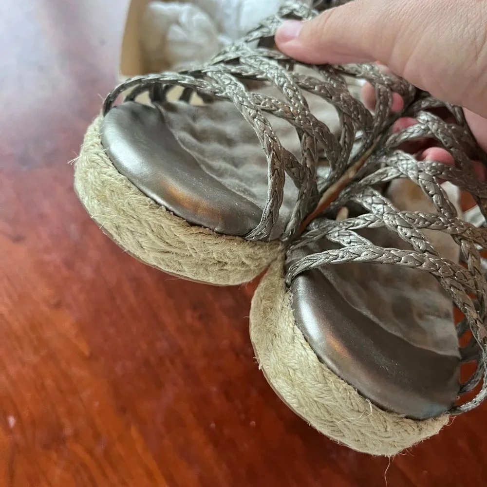 SoftWalk St. Croix Wedge Sandals in Pewter-‎ Size 8W- New open box